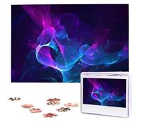 Casse-tête en bois bleu et violet cool de 1000 pièces pour adultes intéressant puzzle photo personnalisé cadeau pour vacances, anniversaire, mariage