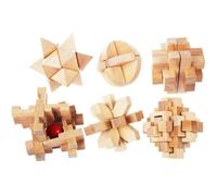 Casse-tête en bois - Cube Genius - Kongming Luban - 6 pièces - Jouet éducatif - Mixte