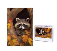 Casse-tête en bois de 1000 pièces pour adultes - Motif raton laveur en automne - Puzzle stimulant parfait pour les soirées de jeux, la décoration de la maison, cadeau pour les vacances et les