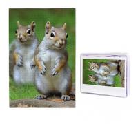Casse-tête en bois de 1000 pièces pour adultes - Puzzle écureuil personnalisé à partir de photos pour famille, mariage, Noël, cadeaux d'anniversaire