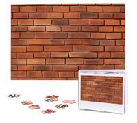Casse-tête en bois de texture de mur de briques rouges de 1 000 pièces pour adultes, puzzle photo personnalisé intéressant, cadeau pour les vacances, un anniversaire, un mariage