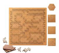 Casse-tête en bois dur et difficile pour adultes, puzzle éducatif en bois pour adultes, portable, impossible de penser inverse, sans image (#B)