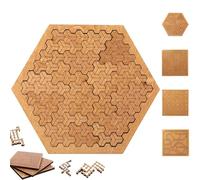 Casse-tête en bois dur et difficile pour adultes, puzzle éducatif en bois pour adultes, portable, impossible de penser inverse, sans image (#A)