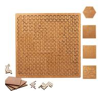 Casse-tête en bois dur et difficile pour adultes, puzzle éducatif en bois pour adultes, portable, impossible de penser inverse, sans image (#D)