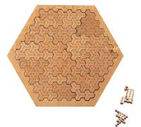 Casse-tête en bois dur pour adultes, labyrinthe de forme irrégulière unique, pensée inversée, sans image, pour fête de famille (D)