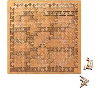 Casse-tête en bois dur pour adultes, labyrinthe de forme irrégulière unique, pensée inversée, sans image, pour fête de famille (C)