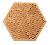 Casse-tête en bois fractal pour adultes, design unique de labyrinthe irrégulier, puzzle sans image, jeu de réflexion inversée pour l'entraînement cérébral (triangle)