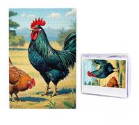 Casse-tête en bois personnalisé de 1000 pièces pour adultes - Puzzles imprimés poulet et coq à partir de photos - Puzzle pour famille, mariage, Noël, anniversaire