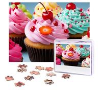 Casse-tête en bois personnalisé de 500 pièces pour adultes - Puzzles cupcakes à partir de photos - Puzzle pour famille, mariage, Noël, anniversaire