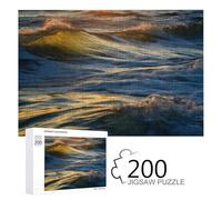 Casse-tête en Bois pour Adultes - 200 pièces - Motif Vagues de l'océan - 24,9 x 35,3 cm - Convient pour Les Amateurs de Puzzle Adultes