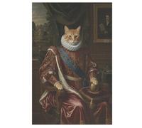 Casse-tête en bois pour adultes - 35/70/120/200/300/500/1000 pièces - Puzzle vertical d'art chat de la Renaissance - Bois de peuplier de qualité supérieure avec séparateur de lettres - Imprimé UV