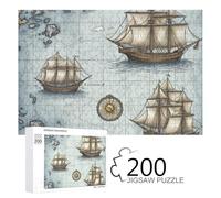 Casse-tête en Bois pour Adultes, Carte de Bateau imprimée, 24,9 x 35,3 cm, Convient pour Les Amateurs de Puzzle Adultes