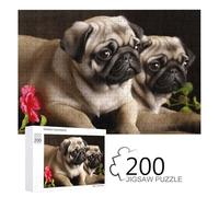 Casse-tête en Bois pour Adultes, Chiots imprimés Carlin, 24,9 x 35,3 cm, Convient pour Les Amateurs de Puzzle Adultes (24,9 x 35,3 cm)