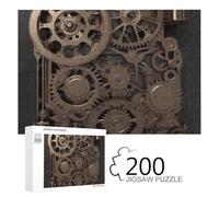 Casse-tête en Bois pour Adultes, Engrenages mécaniques Steampunk imprimés, 200 pièces, 24,9 x 35,3 cm, Convient pour Les Amateurs de Puzzle Adultes