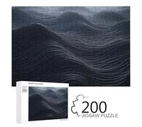 Casse-tête en Bois pour Adultes, Motif Vagues Noir foncé, 200 pièces, 24,9 x 35,3 cm, Convient pour Les Amateurs de Puzzle Adultes