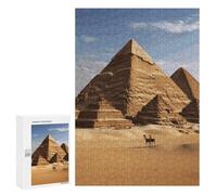 Casse-tête en bois pour adultes pour décoration d'intérieur, puzzle pyramide de l'Égypte ancienne de forme unique avec boîte exquise, puzzle en bois personnalisé de 300 pièces pour cadeau de famille