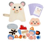 Casse-tête en Bois | Puzzle en Bois Bloc Visage Animal | Jouets Éducatifs d'apprentissage pour,Cadeau Anniversaire Maison Voyage École Maternelle