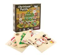 Casse-Tête en Bois Renne Père Noël,Casse-tête Sapin de Noël Bonhomme en Pain d'Épice pour | Jeu Éducatif et Amusant pour en Classe Maternelle