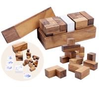 Casse Tete En Bois Soma Cube Double - 2 Joueurs, 60 Cartes, Des 10 Ans