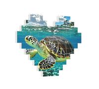 Casse-tête en brique de construction en forme de cœur hawaïen Tapa Honu Tortue Puzzle Puzzle pour adultes Bloc photo personnalisé Décoration d'intérieur Puzzle de briques 3D pour homme et femme