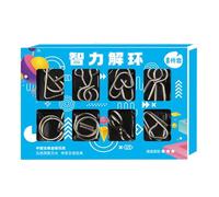 Casse-tête en fil de fer | 8 pièces Disentanglemen Iron Link Unlock Interlock Jeu | Puzzle en fil métallique, jouet en fonte de bobine à désenchevêtrement sûr, déverrouillez le jeu de verrouillage