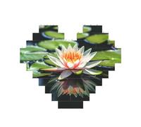 Casse-tête en forme de cœur en forme de nénuphar - Puzzle photo personnalisé pour adultes - Micro blocs de construction 3D pour décoration d'intérieur