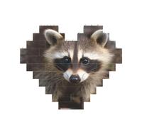 Casse-tête en forme de cœur en forme de raton laveur - Puzzle photo personnalisé pour adultes - Micro blocs de construction 3D pour décoration d'intérieur