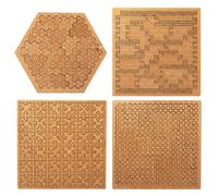 Casse-tête Fractal Tray, Puzzle en Bois Stimulant, Labyrinthe Créatif Unique et Irrégulier, Difficulté Impossible, Défi de la Pensée Inversée, Formes Inégalées et Design Complexe (4PCS)