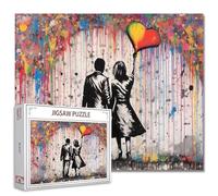 Casse-tête graffiti pour adultes de 1 000 pièces, couple de rue, amour de Banksy, puzzle coloré pour décoration de la maison, cadeaux, puzzle familial, parfait pour les soirées de jeu, 50,8 x 68,6 cm