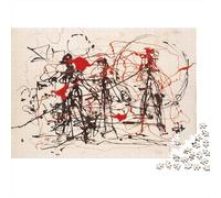 Casse-tête Jackson Pollock Adulte 1000 Pièces, Puzzle Impossible Tableaux célèbres du Monde, Puzzles en Bois Museums Classique Kit Bricolage Jouet en Bois Cadeau Unique Décor À La Maison