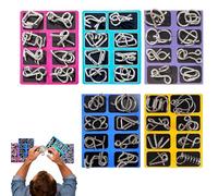 Casse Tete Metallique, 40 pc Ensemble De Casse-TêTe 3D en MéTal, Casse Tete Adulte Metal, Casse-TêTe MéTalliques, Jouet De RéFlexion en MéTals, Puzzle MéTallique pour Adultes