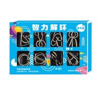 Casse Tete Metallique, 8 Pièces Jeu De Puzzle en Fil De Fer, 3D Casse-tête Jouet Éducatifs - Fer Nickelé Matière, Cultivez La Patience | Mini Puzzle pour Adulte Et Enfant 18x13.5 Cm