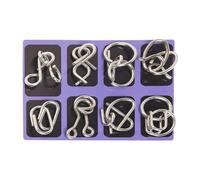 Casse Tete Metallique, 8 Pièces Jeu De Puzzle en Fil De Fer, 3D Casse-tête Jouet Éducatifs - Fer Nickelé Matière, Cultivez La Patience | Mini Puzzle pour Adulte Et Enfant 18x13.5 Cm