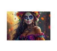 Casse-tête mexicain fantôme mariée cadavre 1000 pièces pour adultes Puzzles en bois pour adultes Cadeaux Décoration d'intérieur