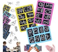 Casse-tête Montessori en métal, casse-tête Montessori en fil métallique, casse-tête en métal, puzzle stimulant en fer pour enfants et adultes, jouets logiques pour enfants, adolescents et adultes