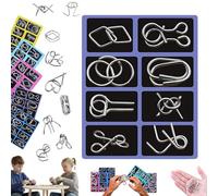 Casse-tête Montessori en métal, casse-tête Montessori en fil métallique, casse-tête en métal, puzzle stimulant en fer pour enfants et adultes, jouets logiques pour enfants, adolescents et adultes