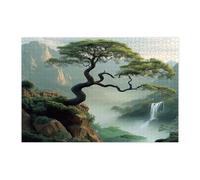 Casse-tête panoramique de montagne chinoise pour adultes de 1000 pièces, puzzle imprimé en bois de bambou naturel montagne, paysage asiatique, décorations pour fête de divertissement