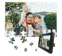 Casse-tête personnalisé pour adultes - 500/300/200/70/35 pièces - Puzzle personnalisé en bois avec cadre noir - Idées cadeaux pour la famille, les animaux de compagnie, un anniversaire, un mariage, la