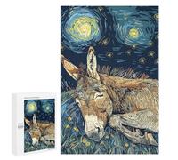 Casse-tête pour Adolescents 1000 PCS Donkey Sleeping Under Starry Night Sky Casse-tête pour Adultes, Jeu De Réflexion, Décoration Intérieure, Cadeaux Anti-Stress 1000 PCS