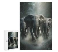 Casse-tête pour Adolescents 1000 PCS Elephants in The Jungle Casse-têtes pour Adultes, Jeu De Réflexion, Anti-Stress, Cadeau d'anniversaire Original 1000 PCS