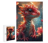 Casse-tête pour Adolescents 1000 PCS Fire Red Baby Dragon Casse-tête pour Adultes, Jeu De Réflexion, Décoration Intérieure, Cadeaux Anti-Stress 1000 PCS