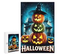 Casse-tête pour Adolescents 1000 PCS Halloween Jack-o-Lanterns Casse-tête pour Adultes, Jeu De Réflexion, Décoration Intérieure, Cadeaux Anti-Stress 1000 PCS