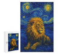 Casse-tête pour Adolescents 1000 PCS Lion in Starry Night Style Casse-tête pour Adultes, Jeu De Réflexion, Décoration Intérieure, Cadeaux Anti-Stress 1000 PCS