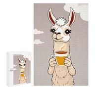 Casse-tête pour Adolescents 1000 PCS Llama with Coffee Casse-tête pour Adultes, Jeu De Réflexion, Décoration Intérieure, Cadeaux Anti-Stress 1000 PCS