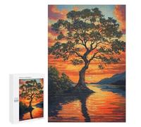 Casse-tête pour Adolescents 1000 PCS Tree by Sunset in Autumn Casse-tête pour Adultes, Jeu De Réflexion, Décoration Intérieure, Cadeaux Anti-Stress 1000 PCS