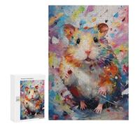 Casse-tête pour Adolescents 300 PCS Hamster Walking in Paint Casse-tête pour Adultes, Jeu De Réflexion, Décoration Intérieure, Cadeaux Anti-Stress 300 PCS