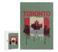 Casse-tête pour Adolescents 300 PCS Toronto Skyline Casse-tête pour Adultes, Jeu De Réflexion, Décoration Intérieure, Cadeaux Anti-Stress 300 PCS