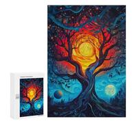 Casse-tête pour Adolescents 300 PCS Tree of Two Moons Casse-tête pour Adultes, Jeu De Réflexion, Décoration Intérieure, Cadeaux Anti-Stress 300 PCS