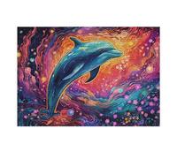 Casse-tête pour Adolescents 38x26cm/1000pcs Colorful Dolphin Dance -2 Casse-tête pour Adolescents Jeu De Réflexion Cadeaux De Décoration Parfaits pour Les Amis Et La Famille 38x26cm/1000pcs