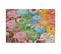 Casse-tête pour Adolescents 38x26cm/1000pcs Colorful Donuts Assortment Poster Casse-tête pour Adolescents Jeu De Réflexion Cadeaux De Décoration Parfaits pour Les Amis Et La Famille 38x26cm/1000pcs